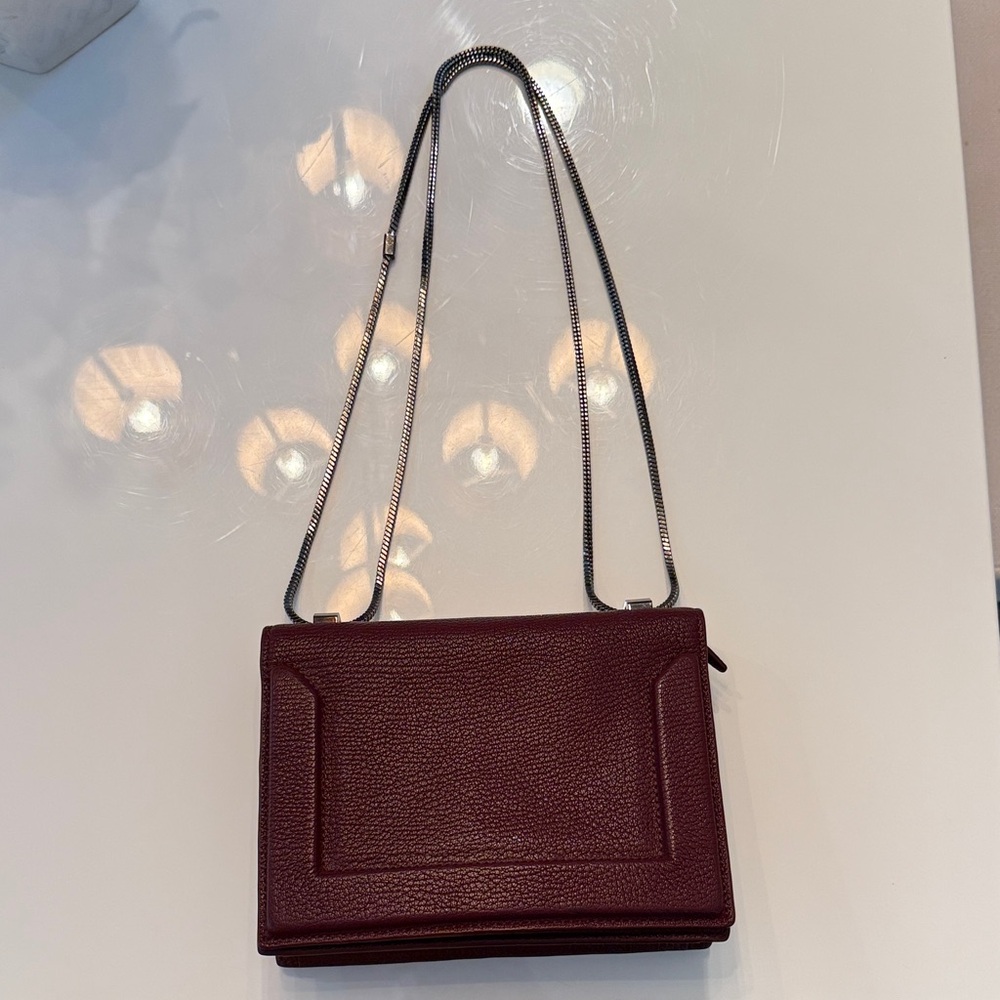 3.1 Phillip Lim Maroon Leather Soleil Mini Chain Shoulder Bag
